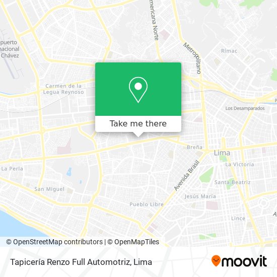 Mapa de Tapicería Renzo Full Automotriz