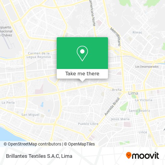 Mapa de Brillantes Textiles S.A.C