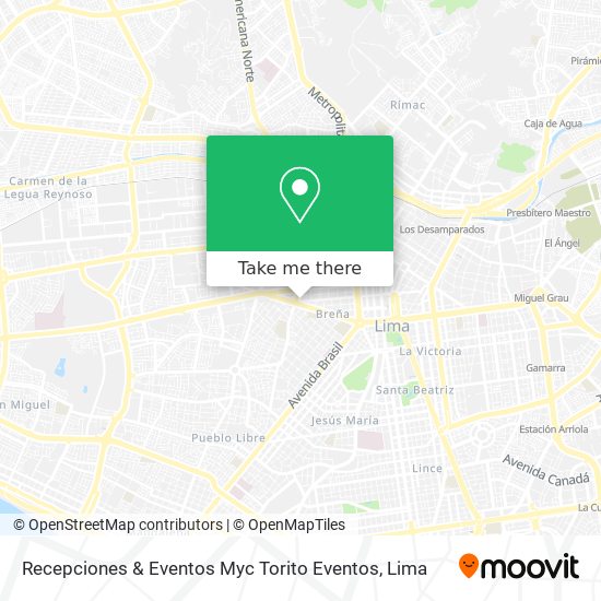 Mapa de Recepciones & Eventos Myc Torito Eventos