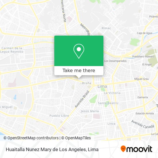 Mapa de Huaitalla Nunez Mary de Los Angeles