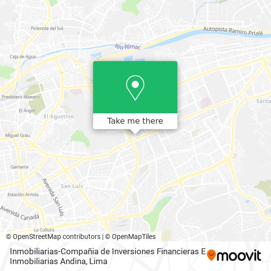 Mapa de Inmobiliarias-Compañia de Inversiones Financieras E Inmobiliarias Andina