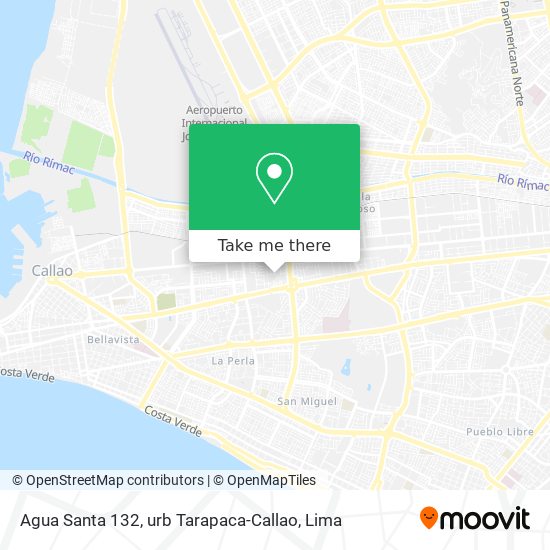 Agua Santa 132, urb Tarapaca-Callao map