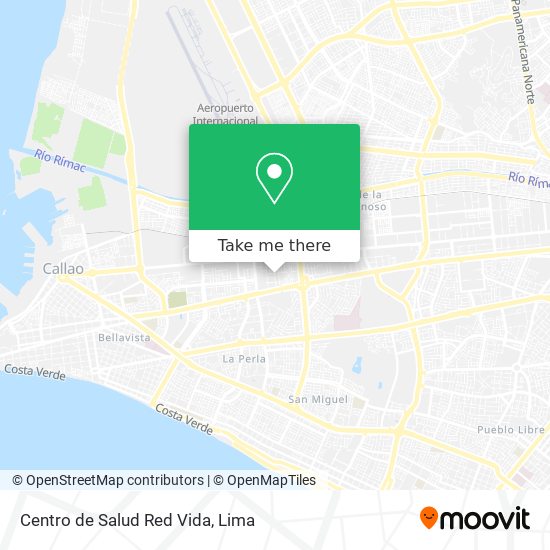 Mapa de Centro de Salud Red Vida