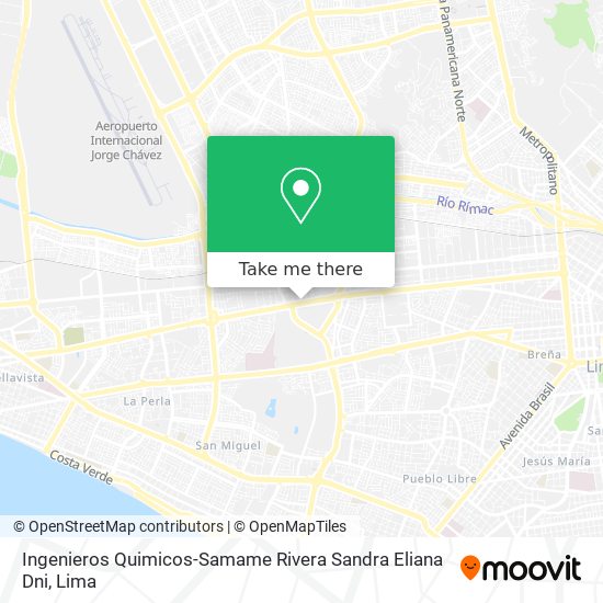 Ingenieros Quimicos-Samame Rivera Sandra Eliana Dni map