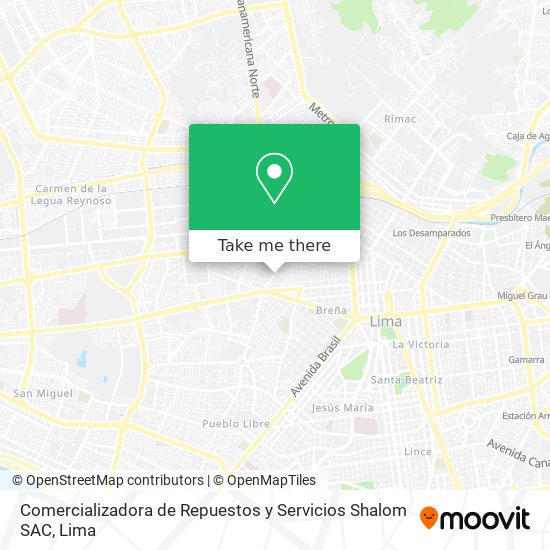 Comercializadora de Repuestos y Servicios Shalom SAC map