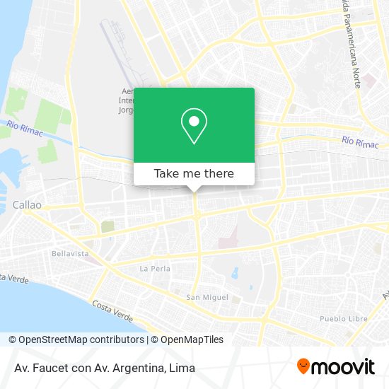 Av. Faucet con Av. Argentina map