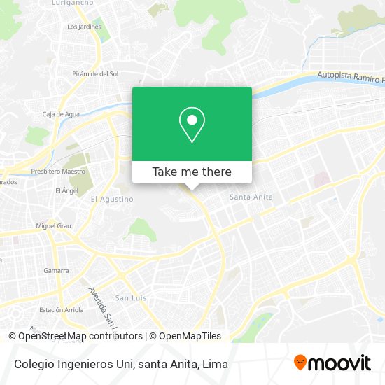 Colegio Ingenieros Uni, santa Anita map