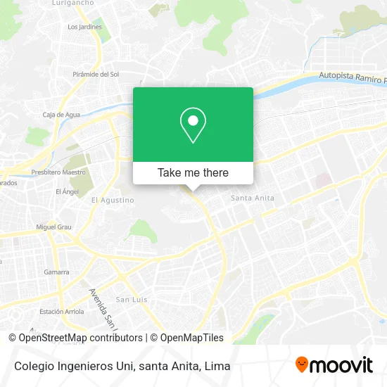 Mapa de Colegio Ingenieros Uni, santa Anita