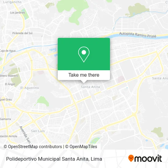 Mapa de Polideportivo Municipal Santa Anita