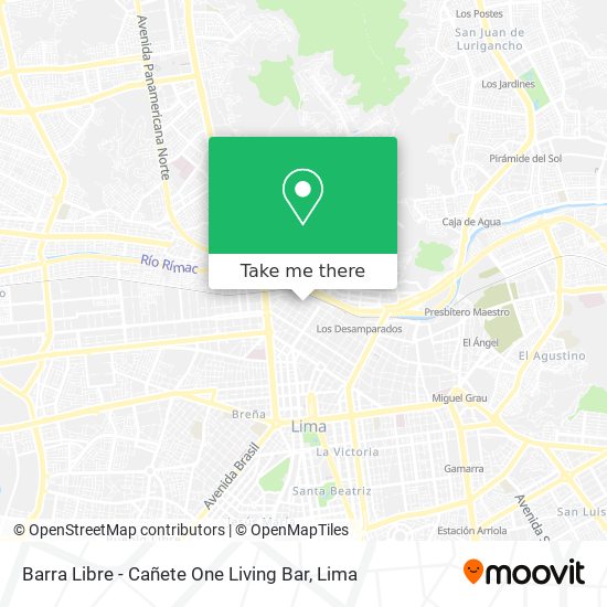 Barra Libre - Cañete One Living Bar map