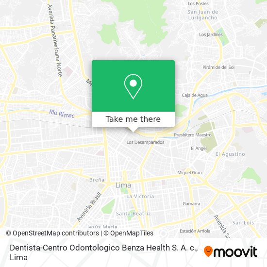 Mapa de Dentista-Centro Odontologico Benza Health S. A. c.