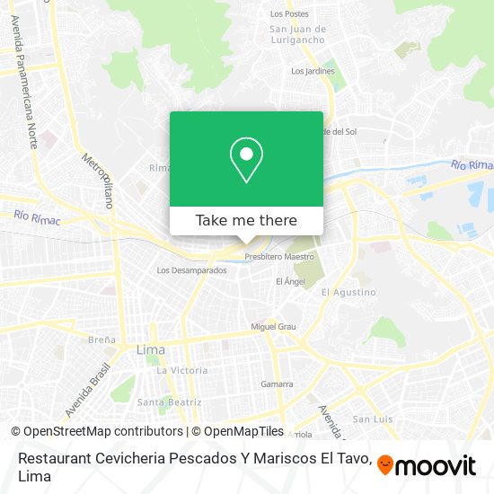 Restaurant Cevicheria Pescados Y Mariscos El Tavo map