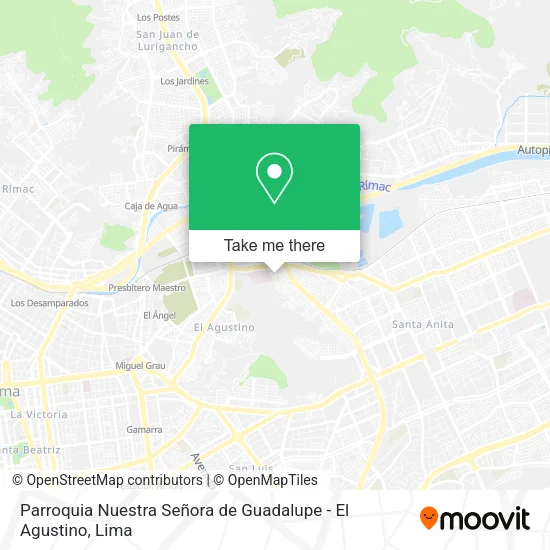 Mapa de Parroquia Nuestra Señora de Guadalupe - El Agustino