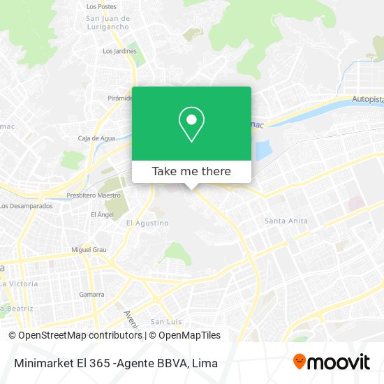 Mapa de Minimarket El 365 -Agente BBVA