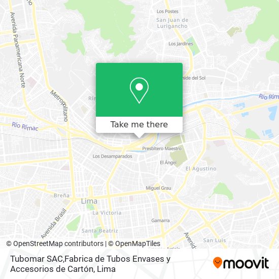 Tubomar SAC,Fabrica de Tubos Envases y Accesorios de Cartón map