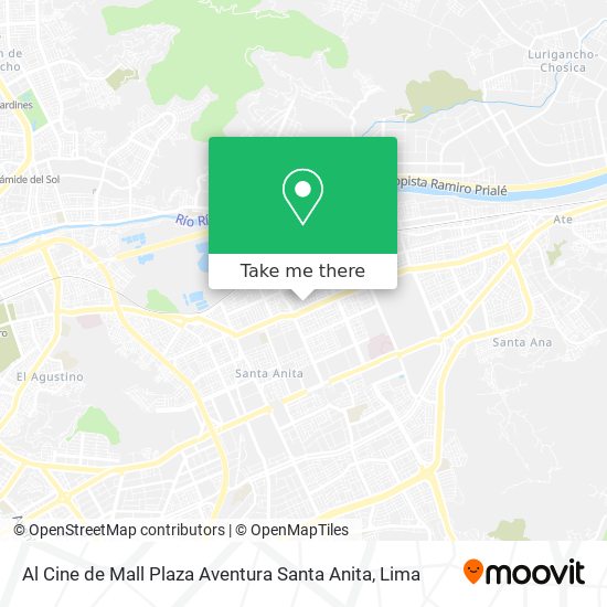 Mapa de Al Cine de Mall Plaza Aventura Santa Anita