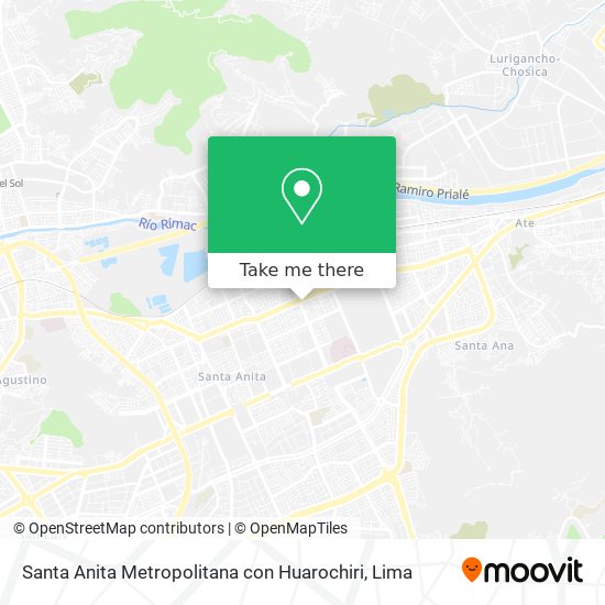 Santa Anita Metropolitana con Huarochiri map