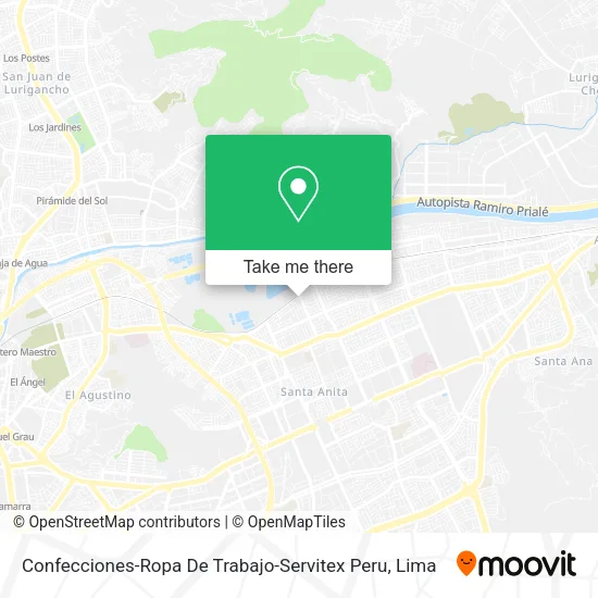 Mapa de Confecciones-Ropa De Trabajo-Servitex Peru