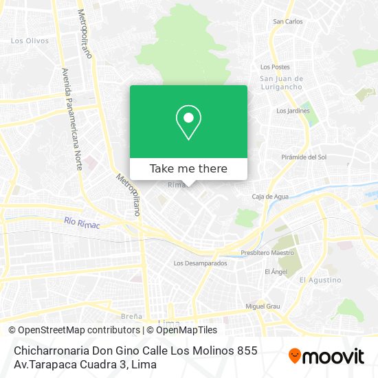 Mapa de Chicharronaria Don Gino Calle Los Molinos 855 Av.Tarapaca Cuadra 3