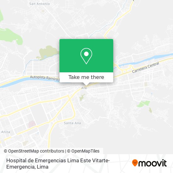 Mapa de Hospital de Emergencias Lima Este Vitarte-Emergencia