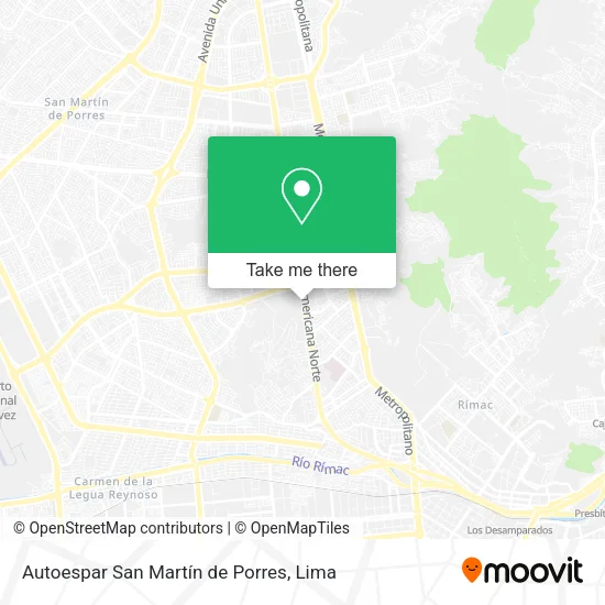 Mapa de Autoespar San Martín de Porres