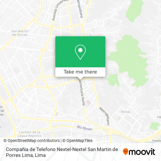 Compañía de Telefono Nextel-Nextel San Martin de Porres Lima map