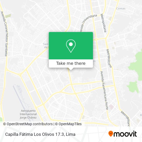 Mapa de Capilla Fátima Los Olivos 17.3