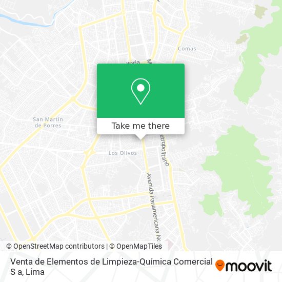 Mapa de Venta de Elementos de Limpieza-Química Comercial S a