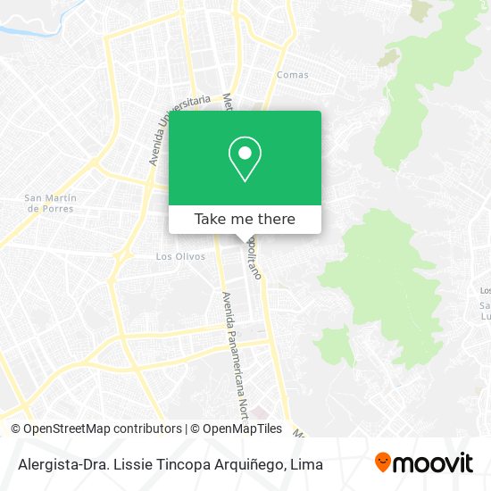 Mapa de Alergista-Dra. Lissie Tincopa Arquiñego