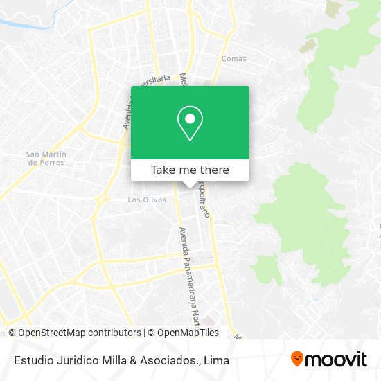 Mapa de Estudio Juridico Milla & Asociados.