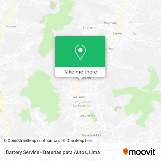 Battery Service - Baterías para Autos map