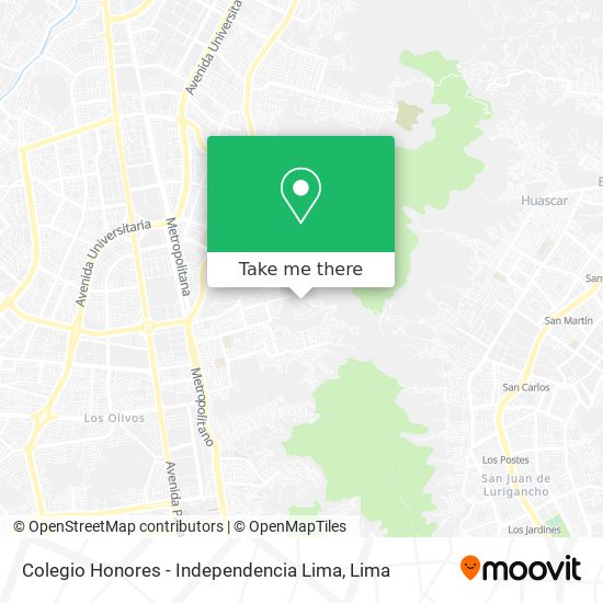 Colegio Honores - Independencia Lima map