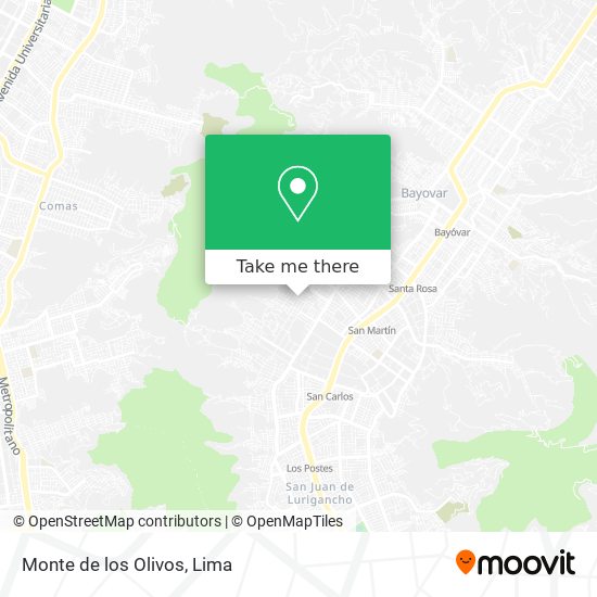 Monte de los Olivos map