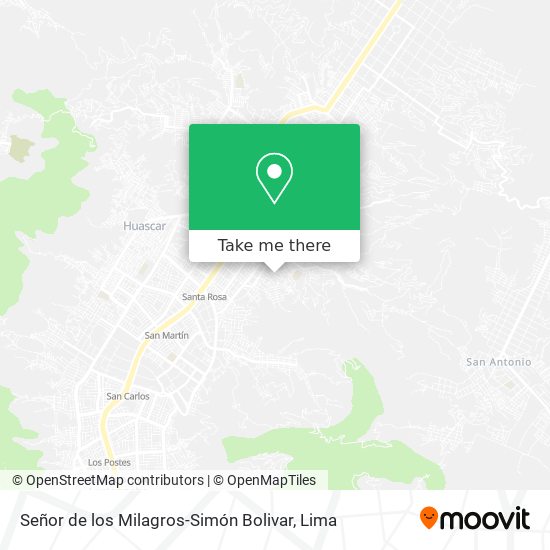 Señor de los Milagros-Simón Bolivar map