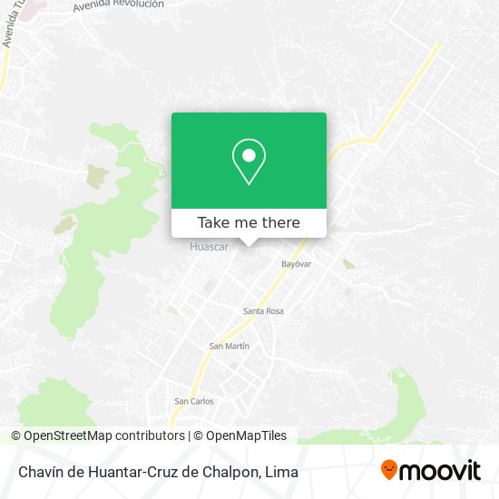 Chavín de Huantar-Cruz de Chalpon map