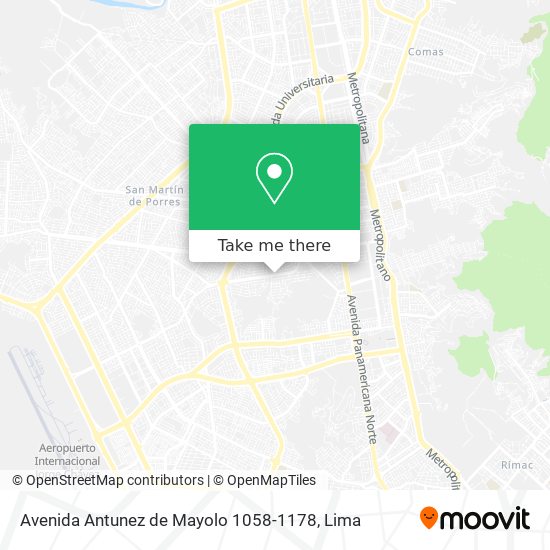 Avenida Antunez de Mayolo 1058-1178 map