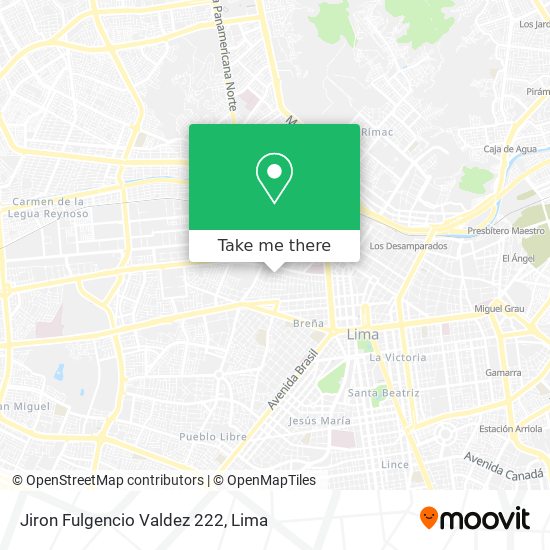 Jiron Fulgencio Valdez 222 map