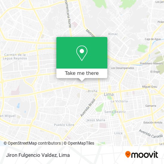 Jiron Fulgencio Valdez map