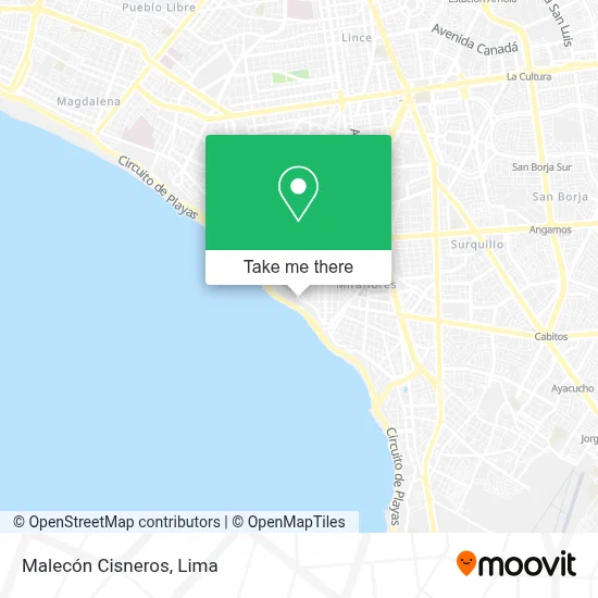 Malecón Cisneros map