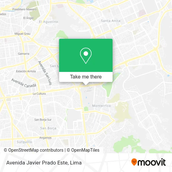 Mapa de Avenida Javier Prado Este