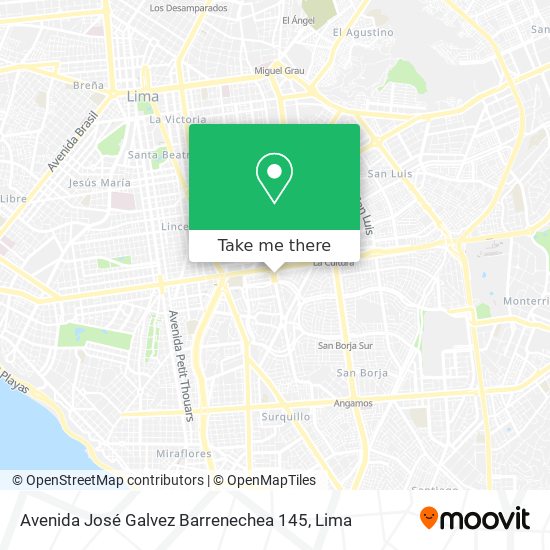 Avenida José Galvez Barrenechea 145 map