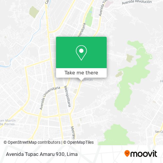 Mapa de Avenida Tupac Amaru 930