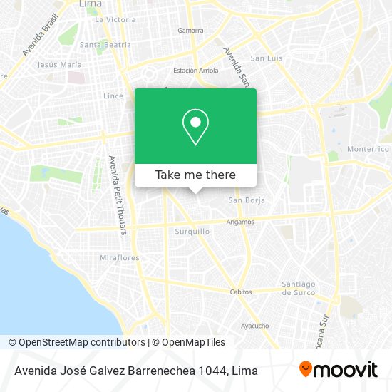 Avenida José Galvez Barrenechea 1044 map