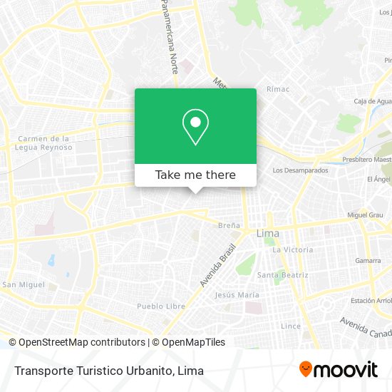 Transporte Turistico Urbanito map