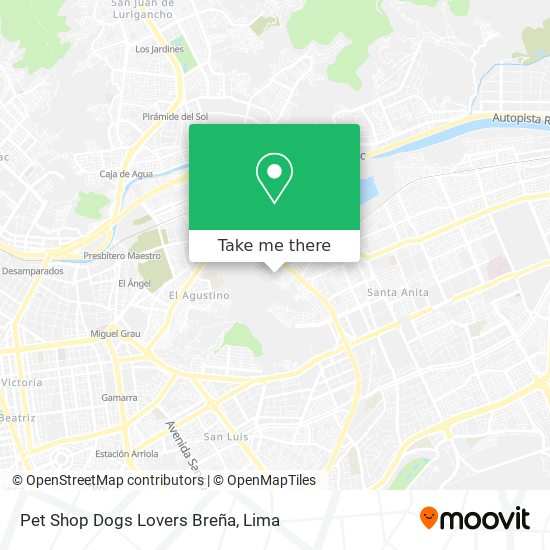 Mapa de Pet Shop Dogs Lovers Breña