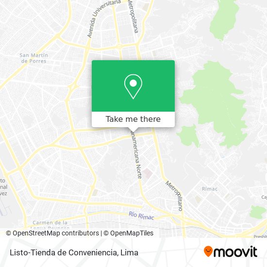 Mapa de Listo-Tienda de Conveniencia