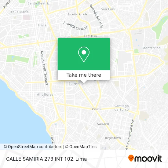 CALLE SAMIRIA 273   INT  102 map