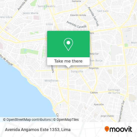Mapa de Avenida Angamos Este 1353