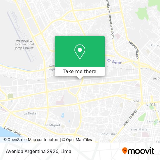 Mapa de Avenida Argentina 2926