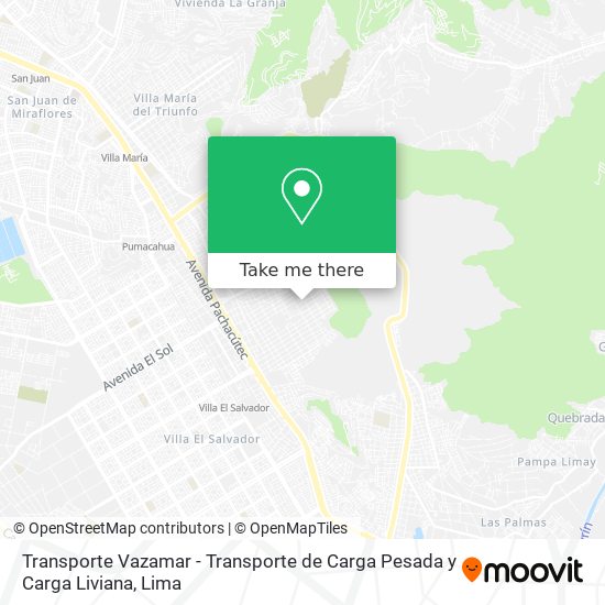 Transporte Vazamar - Transporte de Carga Pesada y Carga Liviana map